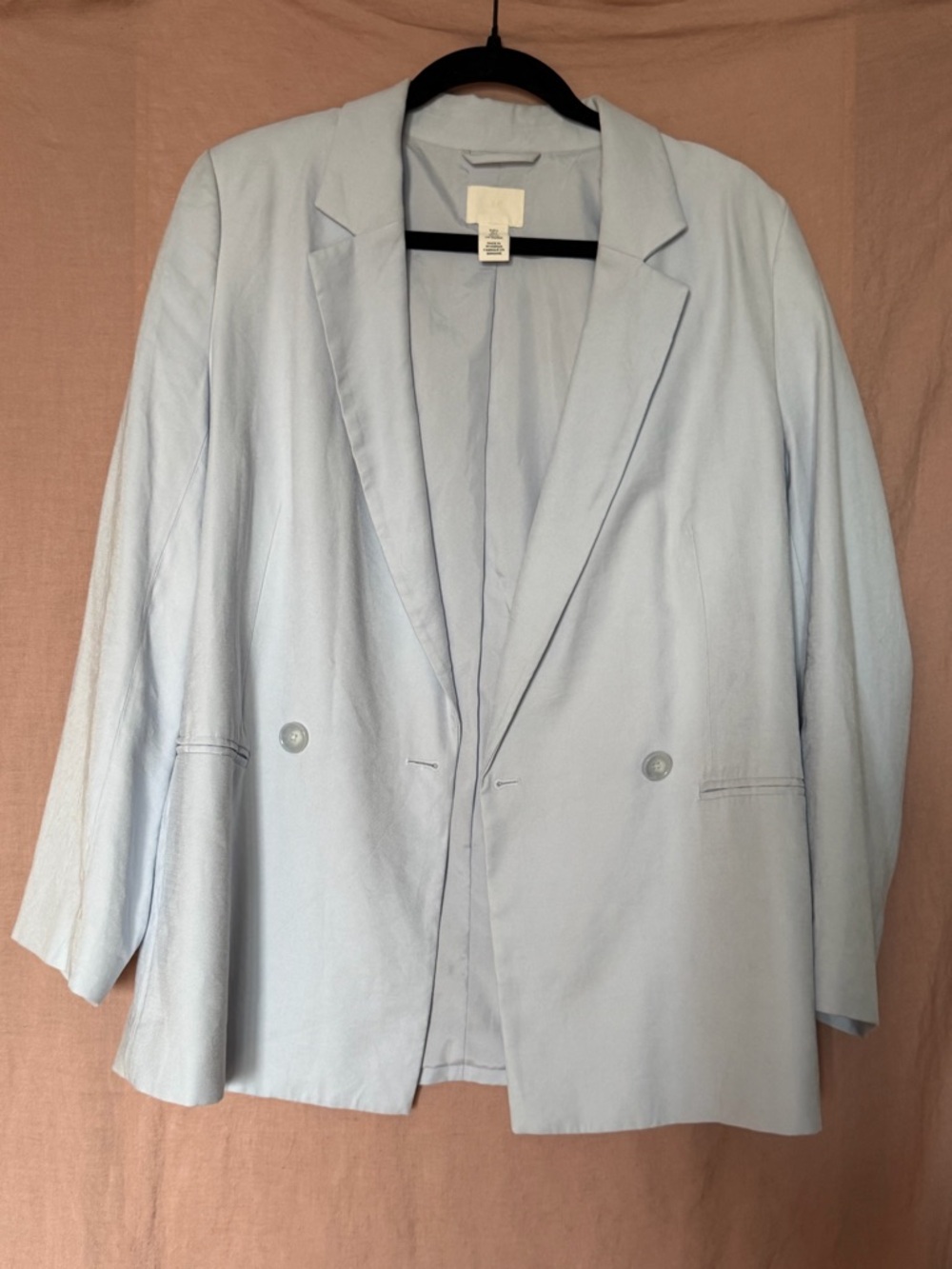 H&M Pale Blue Double-Button Blazer